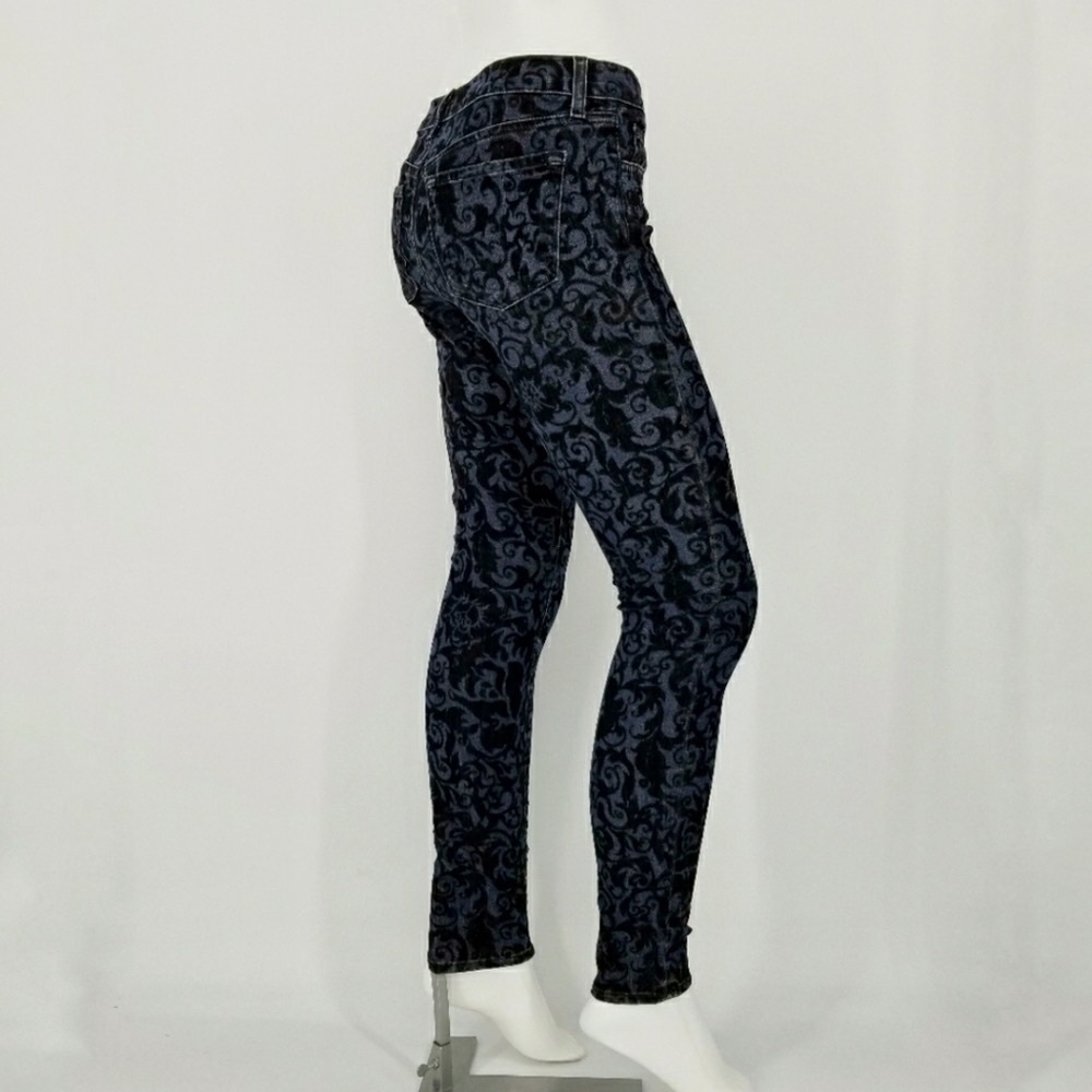 J Brand Skinny Leg Black Brocad Jean - Picture 5 of 10